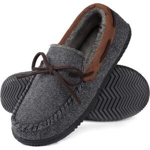 Men's Samuel Sherpa Lined Memory Foam Moccasin Slipper Shoes